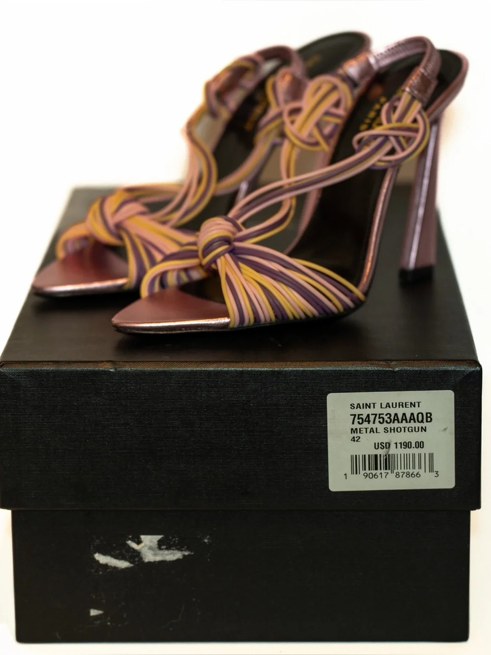 NWOT: Saint Laurent Pool Sandals in TPU and Metallized Leather - Picture 1 of 4